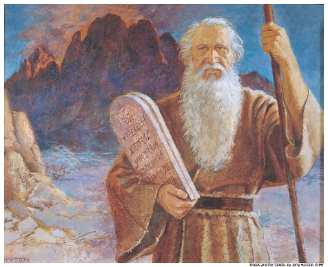 Moses receives the 10 Commandments