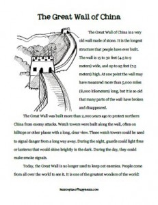 » Great Wall Of China Reading Lesson Plan Of Happiness