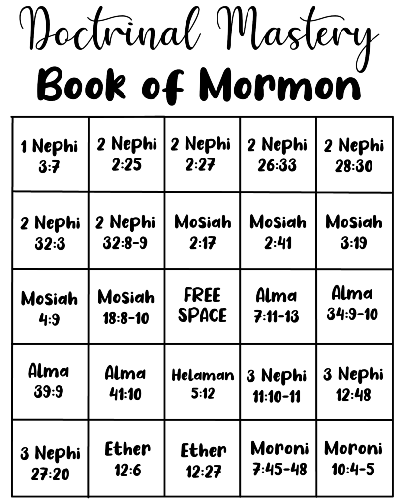 Book Of Mormon Doctrinal Mastery Lesson Plan Of Happiness