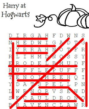 Hogwarts Word Search Answer Key