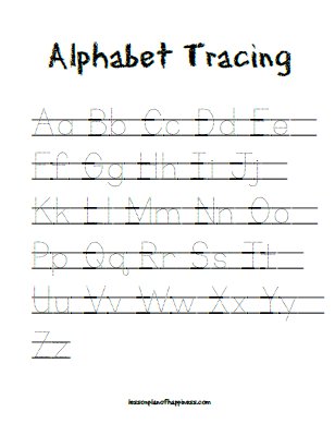 Alphabet Tracing free printable worksheet