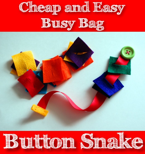 Cheap and Easy Busy Bag: Button Snake