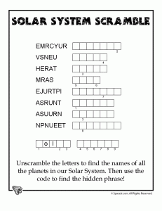 Free Solar System Unscramble - Solar System Mini Unit